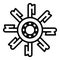 Water mill wheel icon, outline style