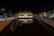 Water mirror in the city of Aveiro , next to the Forum shopping center in the city with the moliceiro boats in the foreground