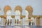 Water mirrors and columns of the Sheikh Zayed Mosque