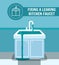 Water Overflow Washstand Kitchen Faucet Vector