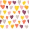 Water painted heart seamless pattern.