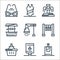 water park line icons. linear set. quality vector line set such as key chain, water heater, supermarket, laundry, shower, water