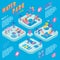 Water park vector isometric infographics