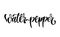 Water-pepper - vector hand drawn calligraphy style lettering word.