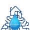 Water pipes and house vector