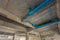 Water pipes pvc plumbing under cement ceiling