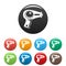 Water pistol icons set color