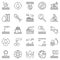 Water Pollution outline icons set - vector concept symbols