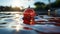 Water polo ball, close - up, focus, blur, empty background, DSLR, macro lens, late afternoon, still life photography.Generative AI