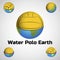 Water polo earth logo for the team and the cup