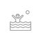 Water polo icon. Element of swimming poll thin line icon