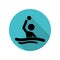 Water polo long shadow icon. Simple glyph, flat vector of arrow icons for ui and ux, website or mobile application