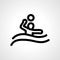 Water polo pictogram line icon. Water polo linear outline icon