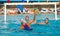 Water polo player shooting