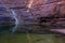 Water pool with rocks, waterfall in Joffre Gorge in Karijini National Park in Western Australia