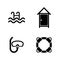 Water Pool, Swimming. Simple Related Vector Icons