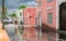 Water pooling in the streets of Valladollid, Mexico, after torrential rains.