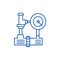 Water pressure system, hvac industry line icon concept. Water pressure system, hvac industry flat vector symbol, sign