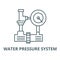 Water pressure system, hvac industry vector line icon, linear concept, outline sign, symbol