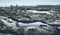 Water puddles on a rocky island. Ladoga shore