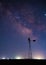 Water pump against starry skies in Colorado