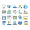 Water Purification Collection Icons Set Vector .