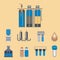 Water purification icon faucet fresh recycle pump astewater treatment collection vector illustration.