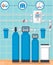 Water Purification System. Vector Illustration.