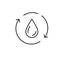 Water and recycling icon. Ecology and Environment-related line icon. Global Warming, Forest, Organic Farming, and more