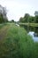 Water reflection of Havel river canal VoÃŸkanal in Krewelin, Oberhavel, Ruppiner Lakeland, Brandenburg