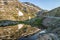 Water reflection of the mountains,on the Great Saint Bernard Pass