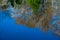 Water reflection park trees foliage fuzzy calm surface summer scenic abstract background view