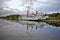 Water reflection of the steamship in the waterfront in Gravenhurst, Ontario, Canada