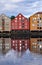 Water reflection of Trondheim houses