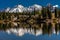 Water reflections with snow capped mountains, San Juan Mountains In Autumn