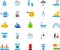 WATER RELATED colored flat icons