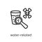 Water-related Diseases icon. Trendy modern flat linear vector Wa