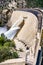 Water release at O`Shaughnessy Dam due to high levels of snow melt at Hetch Hetchy Reservoir in Yosemite National Park;  One of