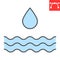 Water resources color line icon, environment and ecology, water drop sign vector graphics, editable stroke colorful
