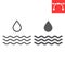 Water resources line and glyph icon, environment and ecology, water drop sign vector graphics, editable stroke linear