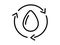 Water reuse reusable drop cycle single isolated icon with outline style