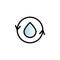 Water, revers, circle color gradient vector icon