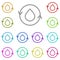 Water, revers, circle multi color icon. Simple thin line, outline  of water icons for ui and ux, website or mobile