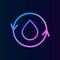 Water, revers, circle nolan icon. Simple thin line, outline vector of watericons for ui and ux, website or mobile application
