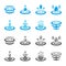 Water and ripple icon set