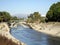 Water runs along Cement Water Canel in LA