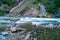 Water rushing over rocky bottom of Rangatikei River