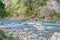 Water rushing over rocky bottom of Rangatikei River