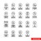 Water safety prohibitory signs icon set of outline types. Isolated vector sign symbols. Icon pack