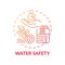 Water safety red gradient concept icon